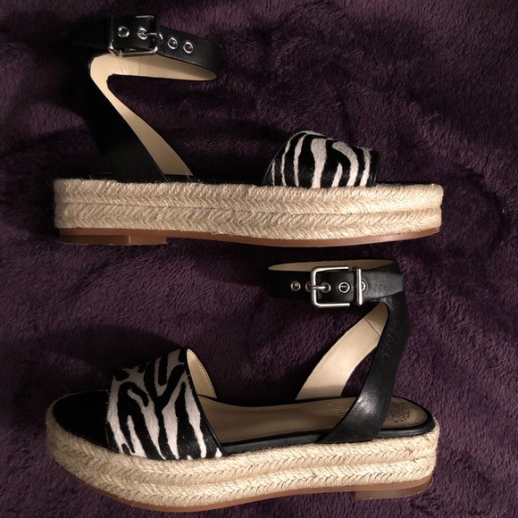 Espadrille Sandals Flatforms Zebra Vince Camuto - Picture 5 of 9